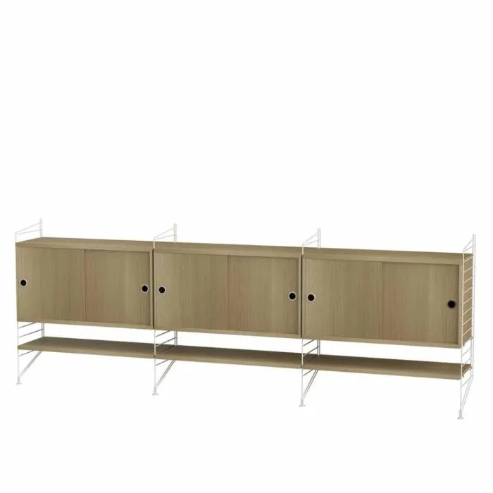 Voordeelprijs String dressoir large -Wit-Eiken