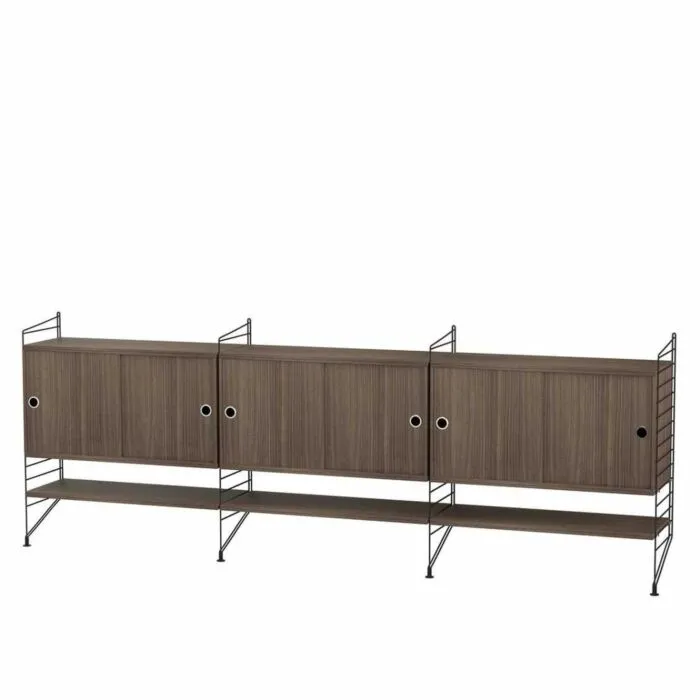 String dressoir large -Zwart-Walnoot Voordeelprijs