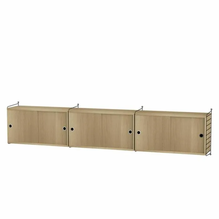 String dressoir large hangend-Zwart-Eiken Express Levering