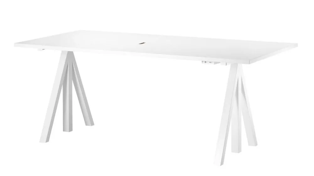 Nu Kopen String Works desk bureau hoogte verstelbaar-180x90 cm-Wit laminaat