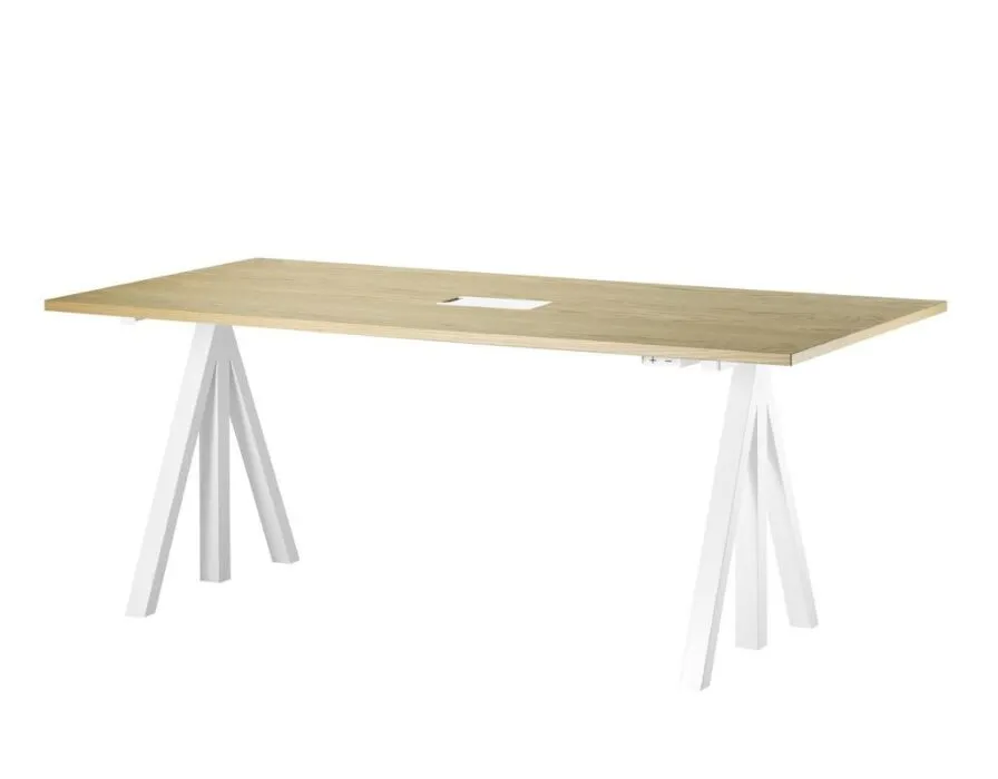 String Works desk bureau hoogte verstelbaar-180x90 cm-Eiken Exclusieve Aanbieding