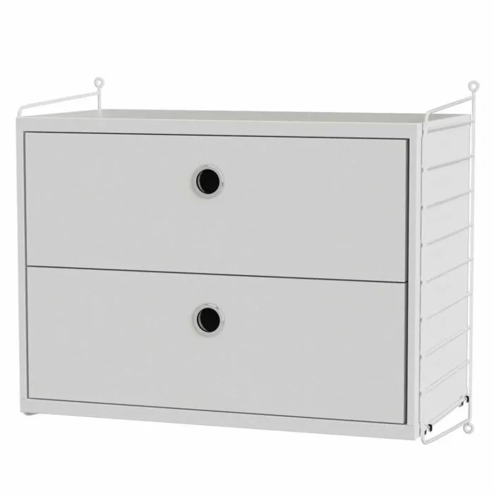 Speciale Aanbieding String wandkast met lades-Wit-Wit