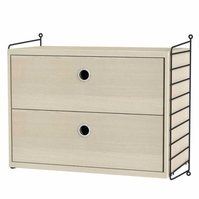 Hete Deal String wandkast met lades-Zwart-Essen