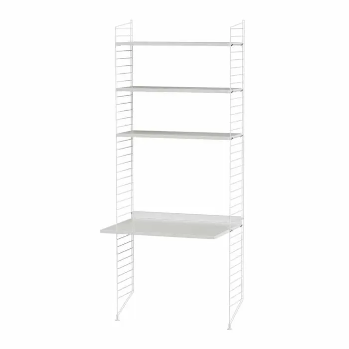 Lage Prijs String bureautafel met planken combinatie 1-Wit-Wit