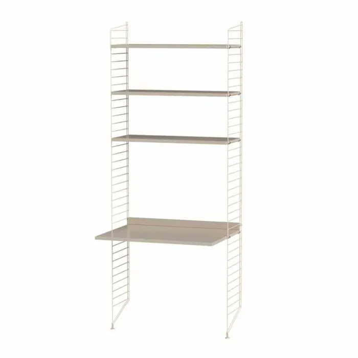 Veilige Betaling String bureautafel met planken combinatie 1-Beige-Beige