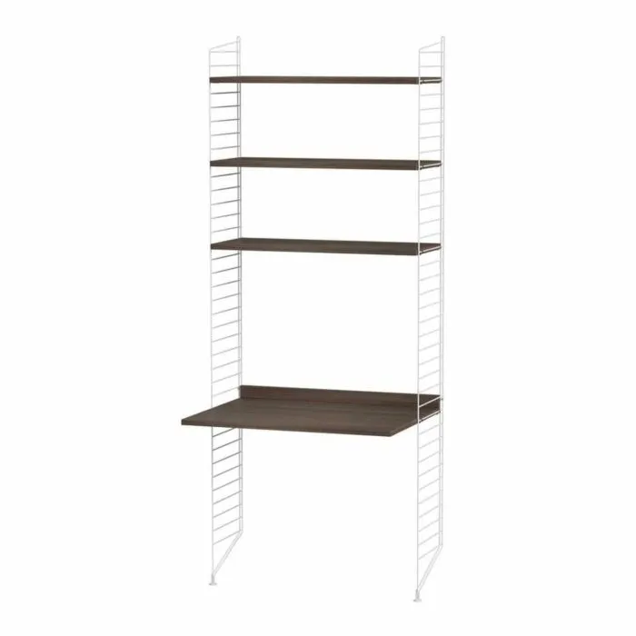 String bureautafel met planken combinatie 1-Wit-Walnoot Beste Prijs