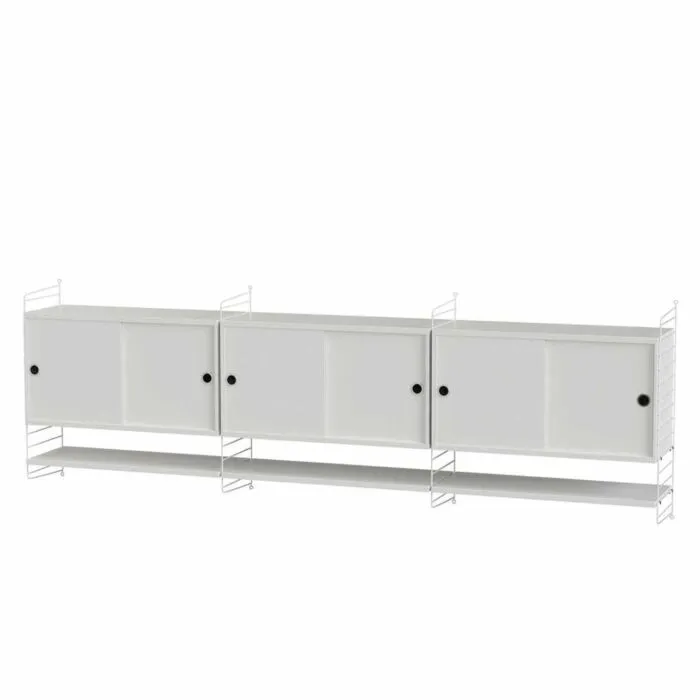 Finale Uitverkoop String dressoir large hangend met planken-Wit-Wit