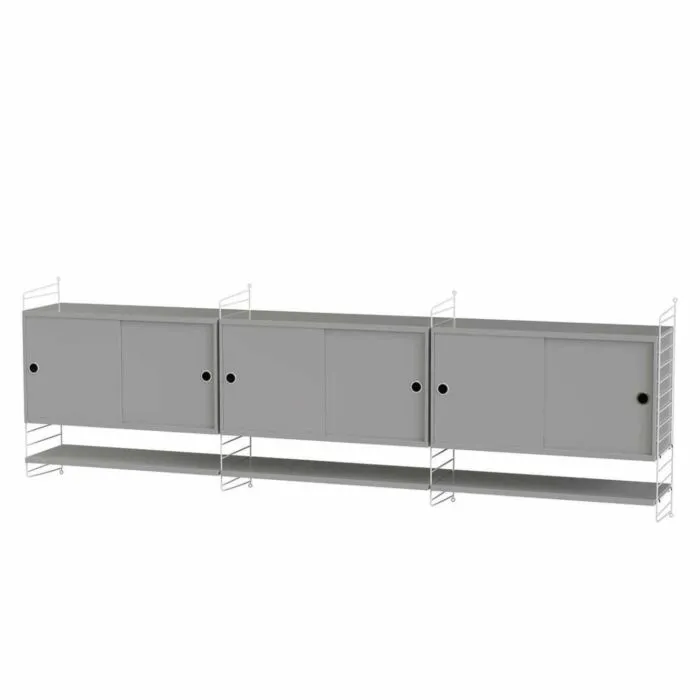 Lage Prijs String dressoir large hangend met planken-Wit-Grijs
