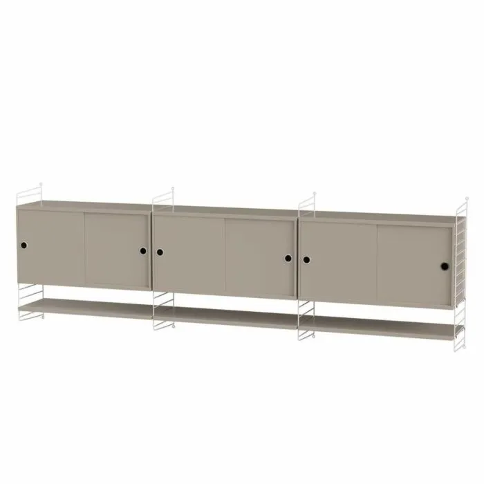 Direct Beschikbaar String dressoir large hangend met planken-Wit-Beige