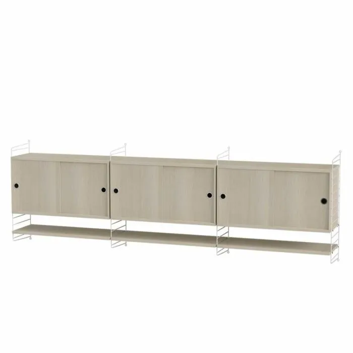 Gratis Retour String dressoir large hangend met planken-Wit-Essen