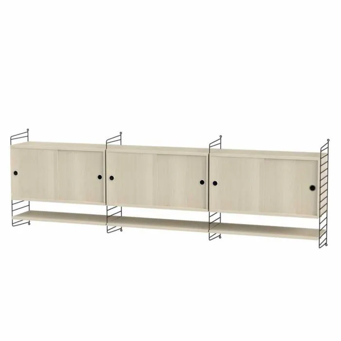 String dressoir large hangend met planken-Zwart-Essen Lage Prijs