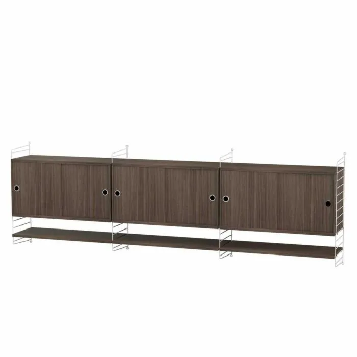 Hete Deal String dressoir large hangend met planken-Wit-Walnoot