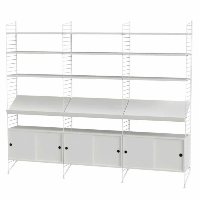 Lage Prijs String opbergkast combinatie 1-Wit-Wit
