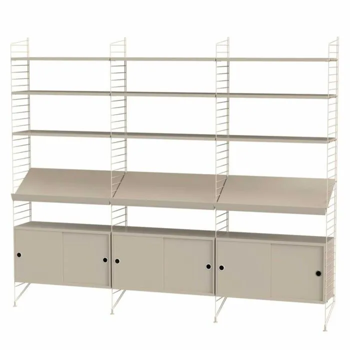 Gecertificeerd String opbergkast combinatie 1-Beige-Beige
