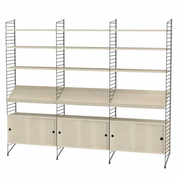Koop Online String opbergkast combinatie 1-Zwart-Essen