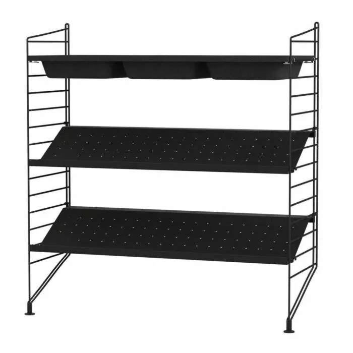 Hoge Kwaliteit String schoenenkast combinatie 2-Zwart
