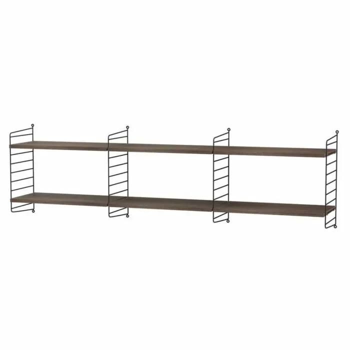 Actieprijs String dressoir hangend met planken-Zwart-Walnoot
