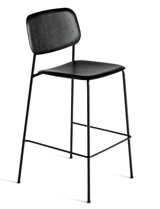 HAY Soft Edge 90 barkruk zwart gepoedercoat frame-Black-Hoog Laatste Kans
