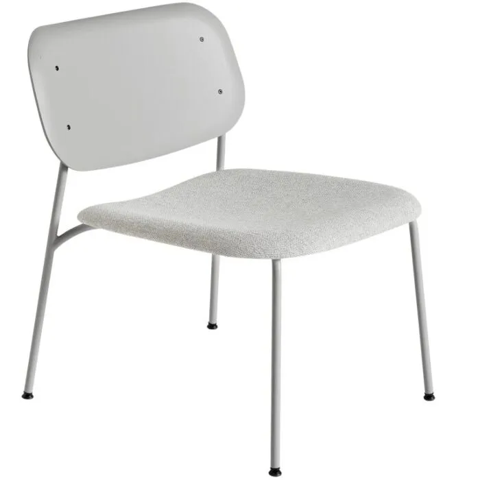 HAY Soft Edge 100 lounge stoel gestoffeerd met gepoedercoat onderstel-Soft Grey - Hallingdal 116 Laatste Kans