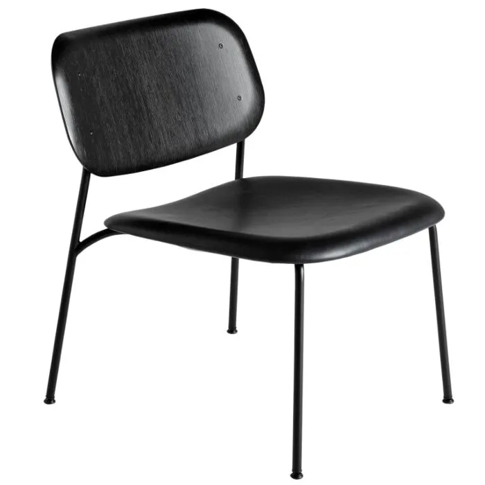HAY Soft Edge 100 lounge stoel gestoffeerd met gepoedercoat onderstel-Black - Sense Meest Verkocht