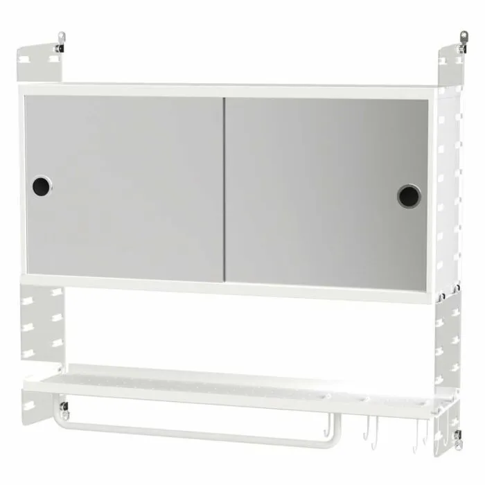 Lage Kosten String wandkast met spiegel combinatie 1-Wit
