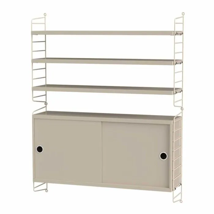 Finale Uitverkoop String opbergkast combinatie 3-Beige-Beige