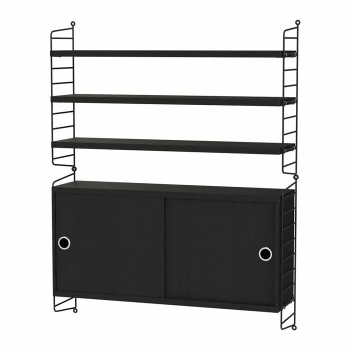 String opbergkast combinatie 3-Zwart-Zwart essen Gecertificeerd