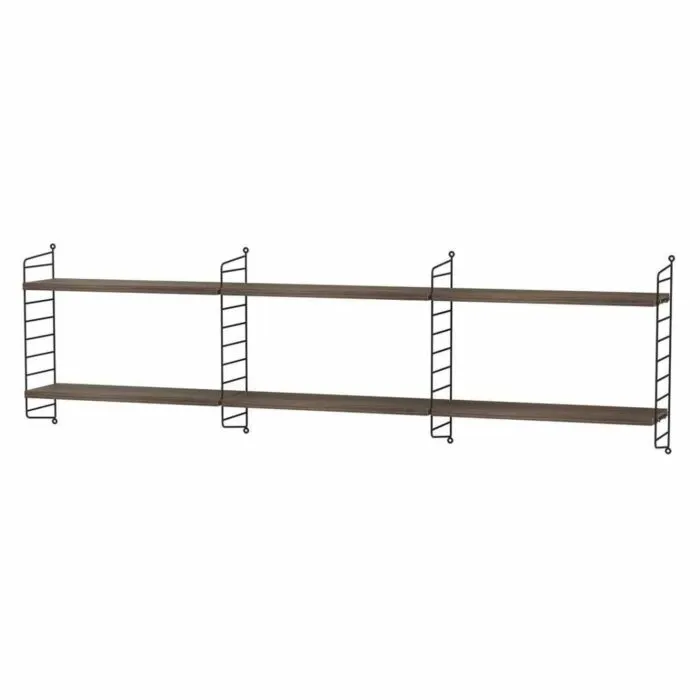 String dressoir hangend met planken 2-Zwart-Walnoot Merkproduct