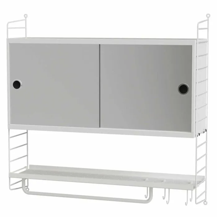 Direct Beschikbaar String wandkast met spiegel combinatie 2-Wit