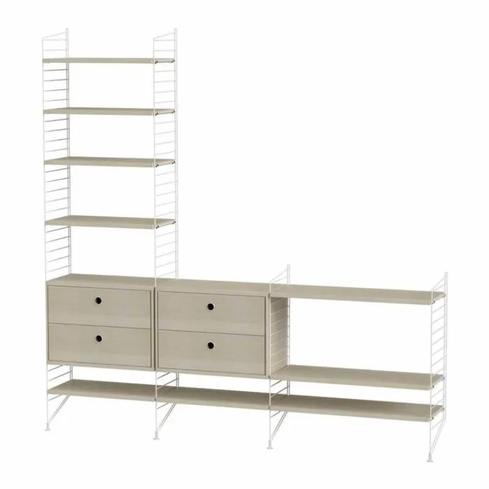Koop Online String opbergkast combinatie 4-Wit-Essen