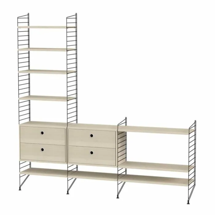 Veilige Betaling String opbergkast combinatie 4-Zwart-Essen