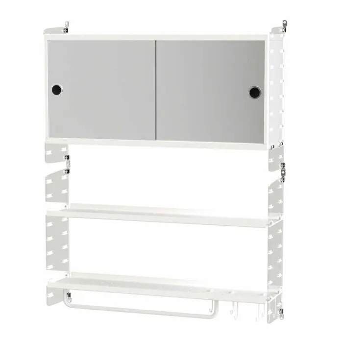String wandkast met spiegel combinatie 3-Wit Gratis Retour