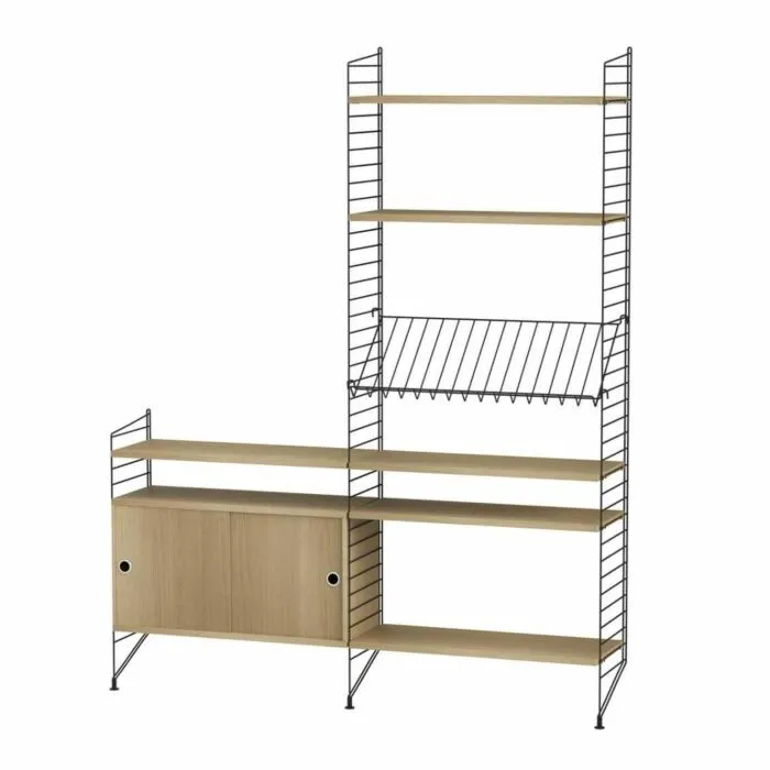 Meest Verkocht String opbergkast combinatie 5-Zwart-Eiken
