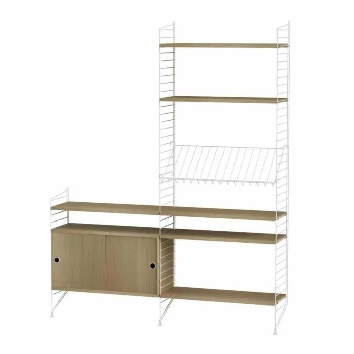 Koopje String opbergkast combinatie 5-Wit-Eiken