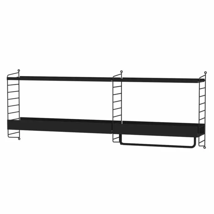 Koop Vandaag String wandrek combinatie 5-Zwart