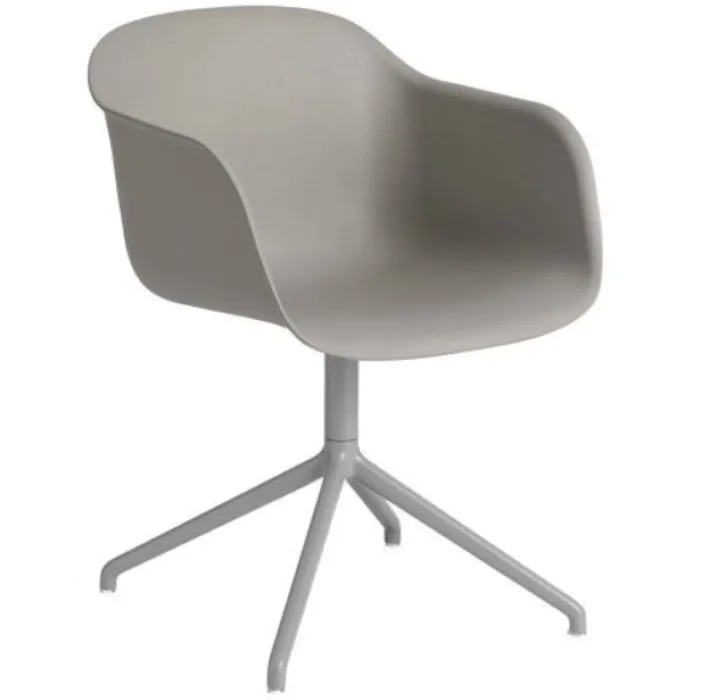 muuto Fiber Swivel niet draaibaar stoel-Grey Nu Kopen