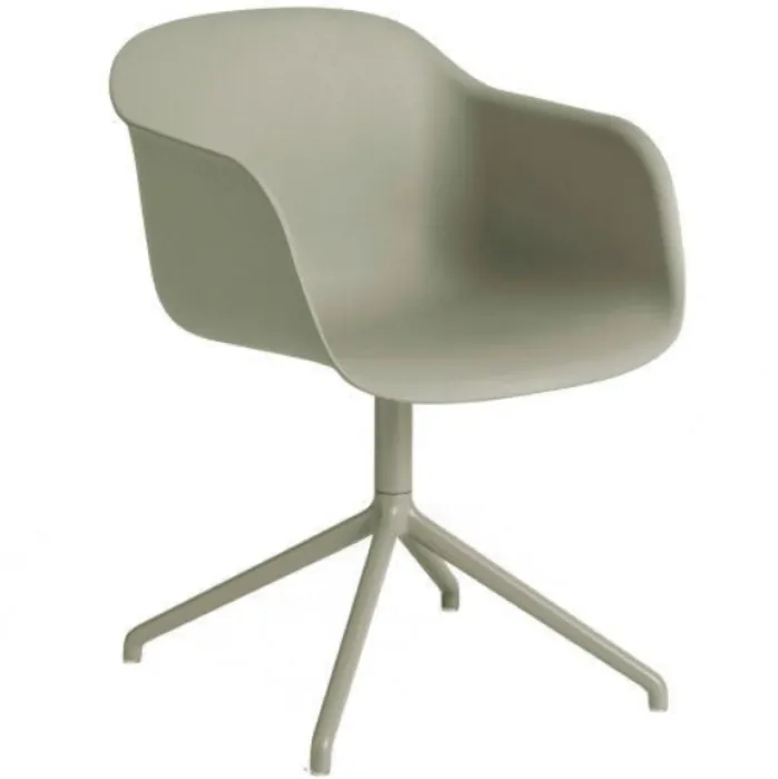 muuto Fiber Swivel niet draaibaar stoel-Dusty green Koop Vandaag