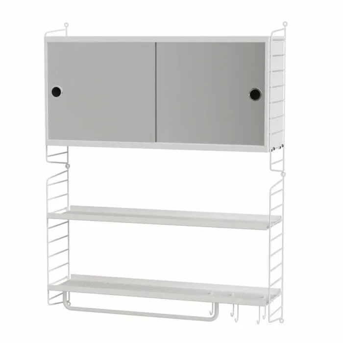 String wandkast met spiegel combinatie 4-Wit Favoriet
