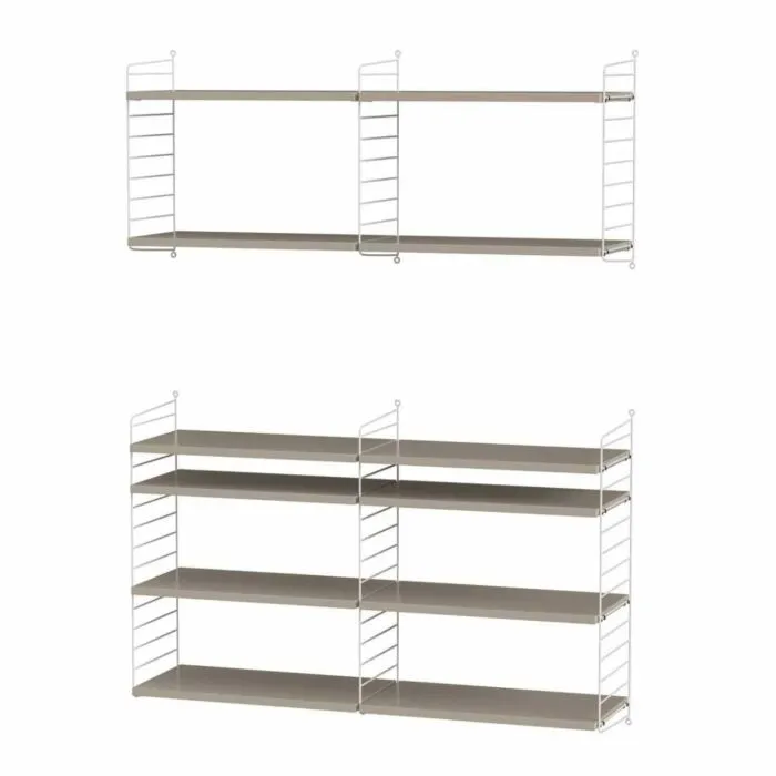 Weekendaanbieding String opbergkast combinatie 6-Wit-Beige