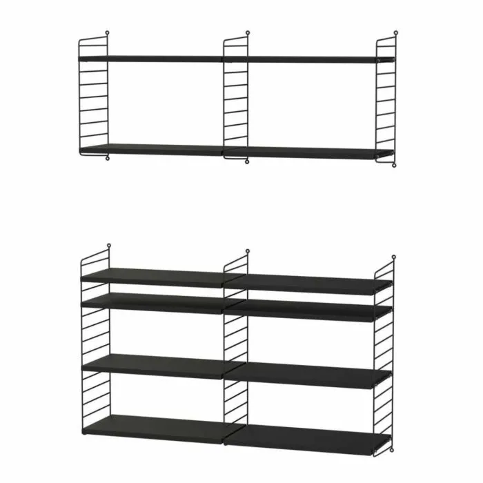 String opbergkast combinatie 6-Zwart-Zwart essen Speciale Aanbieding