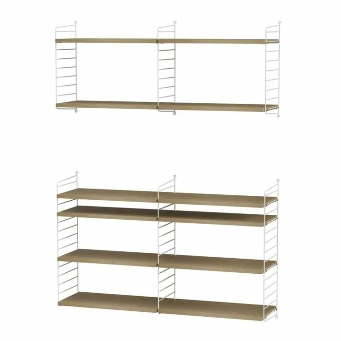 String opbergkast combinatie 6-Wit-Eiken Dagaanbieding