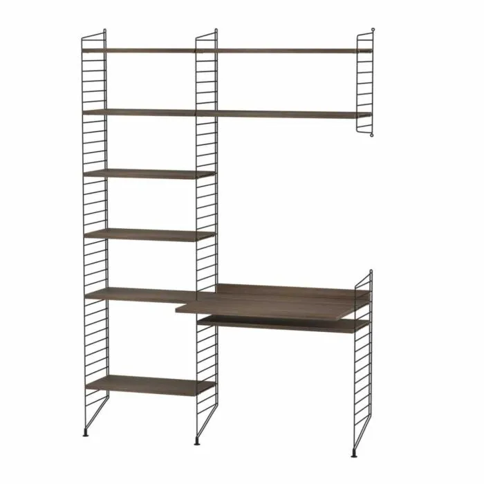 String bureautafel met planken combinatie 7-Zwart-Walnoot Koop Vandaag