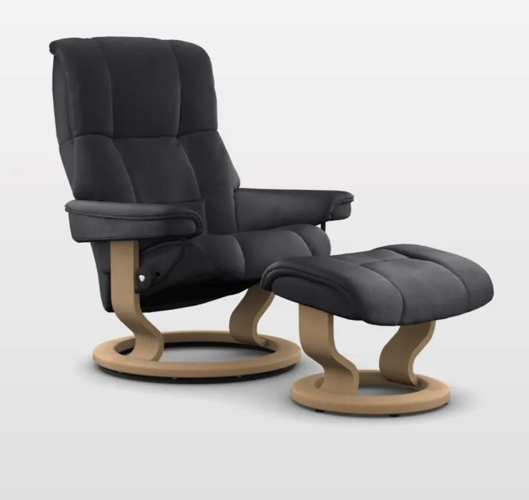 Stressless Mayfair M Classic relaxfauteuil met hocker-Batick Black Laatste Versie