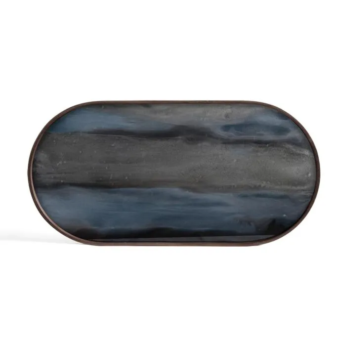 Must-Have Ethnicraft Organic Glass ovaal dienblad - graphite