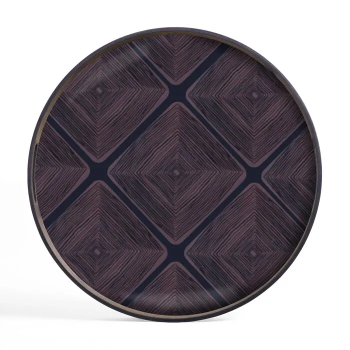 Superprijs Ethnicraft Midnight Linear Squares glass dienblad