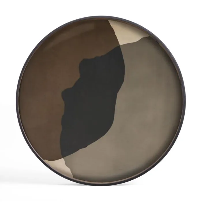 Voordeelprijs Ethnicraft Combined Dots glazen dienblad - Graphite