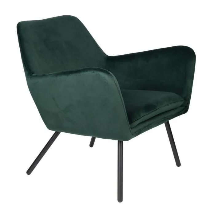 vanHarte Bon velvet lounge stoel-Green Speciale Aanbieding