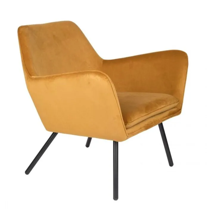 vanHarte Bon velvet lounge stoel-Gold Aanbieding