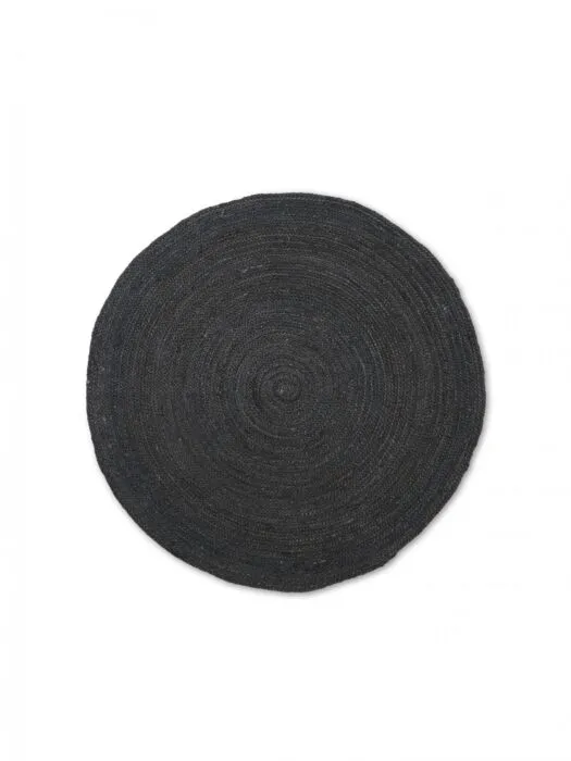 Ferm Living Eternal Round Jute vloerkleed-Black-Ø 240 cm Op = Op