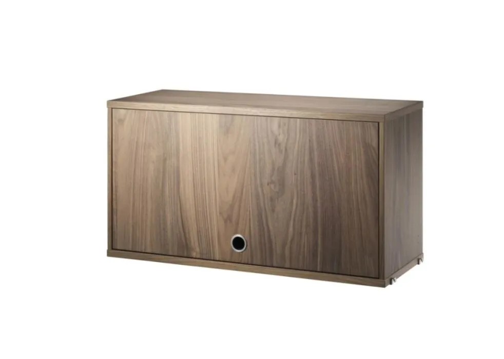 Uitverkoop String Cabinet with Flip door wandkast-Walnut